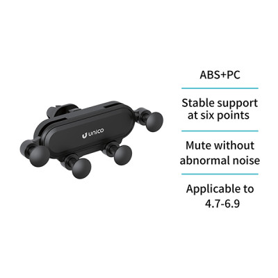 SOPORTE MOVIL COCHE P/SALIDA AIRE NEGRO