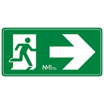 SEÑAL EVACUACIÓN FLECHA DERECHA PVC CLASE B