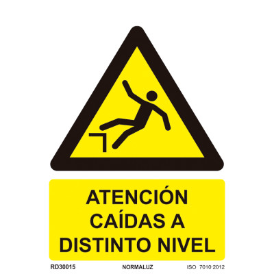 SEÑAL PELIGRO CAIDAS A DISTINTO NIVEL PVC