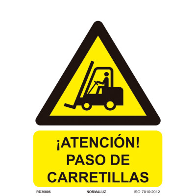 SEÑAL PELIGRO ATENCION PASO DE CARRETILLA PVC