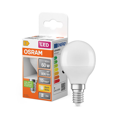LAMPARA LED ESFERICA 827 E14 LC 2700K 806LM