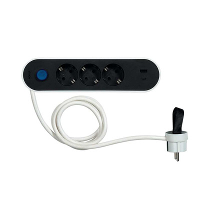 BASE MULTIPLE 3T + 2 USB C/INTERRUPTOR