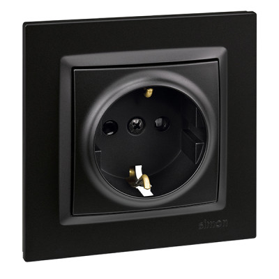 BASE ENCHUFE EMPOTRAR NEGRO