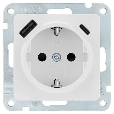 BASE ENCHUFE SCHUKO USB+USBC