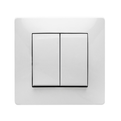 CONMUTADOR EMPOTRAR BLANCO DOBLE