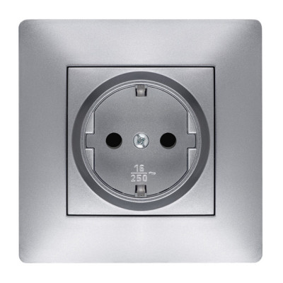 BASE ENCHUFE EMPOTRAR ALUMINIO