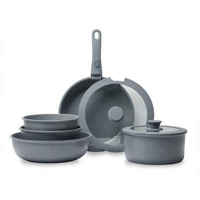 BATERIA COCINA GRIS 8 PZAS