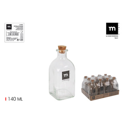 BOTELLA VIDRIO CON CORCHO