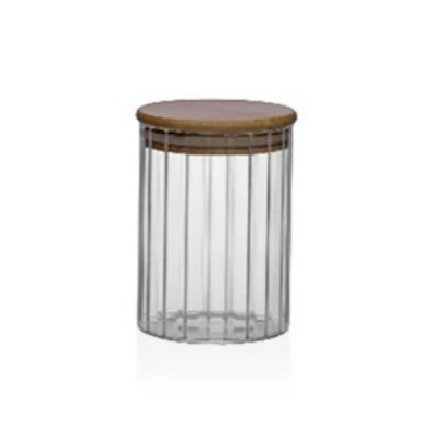 BOTE ALMACENAMIENTO BOROSILICATO TAPA BAMBU