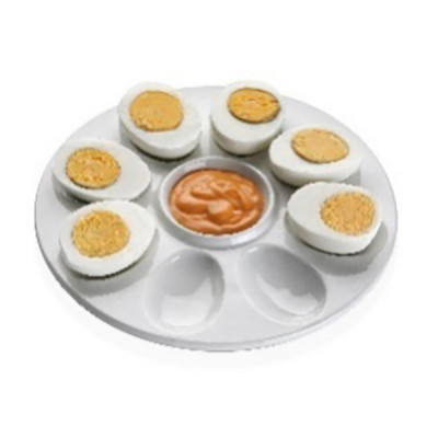 BANDEJA PORCELANA REDONDA HUEVOS 8 UDS