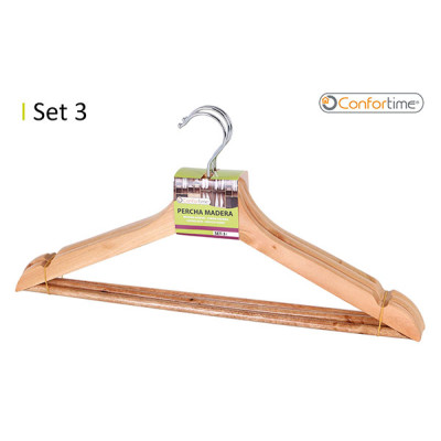 PERCHA MADERA FORMA SET-3