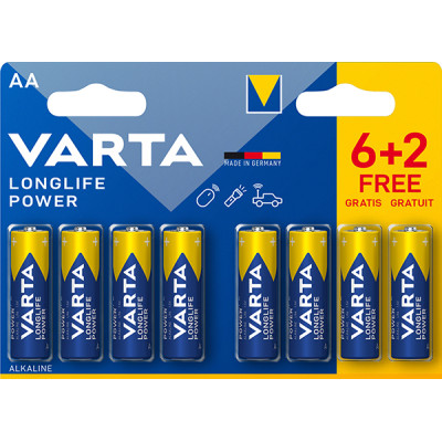 PILA ALCALINA LR06 AA BL 6+2 LONGLIFE POWER