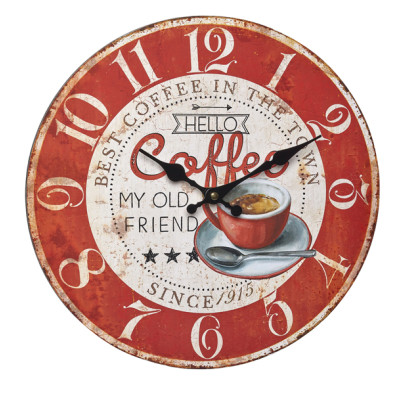 RELOJ PARED VINTAGE ESFERA ROJ