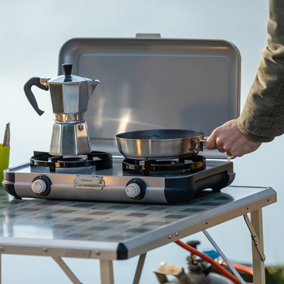 COCINA GAS 2 FUEGOS C/TAPA CAMPING KITCHEN 2
