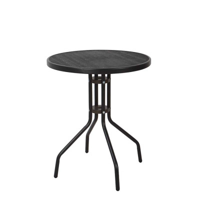 MESA ACERO REDONDA NEGR ZEUS