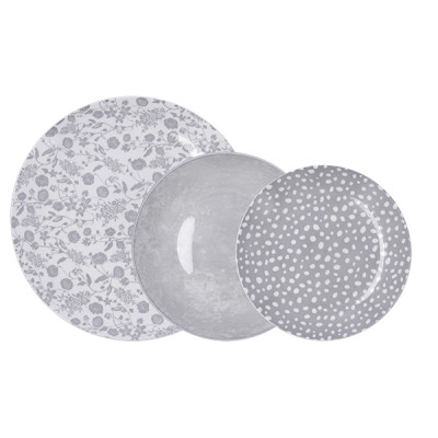 VAJILLA PORCELANA AQUILEA GRIS